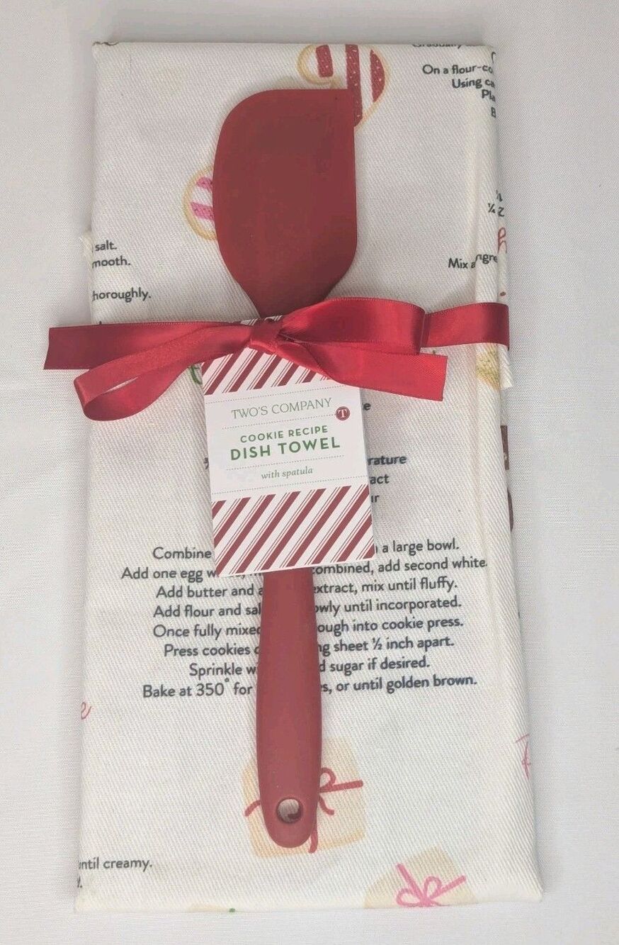 Two's Company: Christmas Cookie Recipe Dish Towel and Spatula Gift Idea ~ New